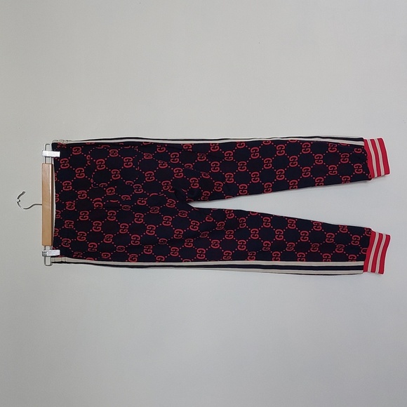 Gucci monogram red jacquard navy jogger - Picture 6 of 15